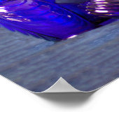 Blauw glas horizontale vassen poster (Hoek)