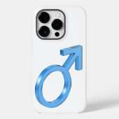 Blauw glas mannelijk geslachtsteken Case-Mate iPhone case (Achterkant)