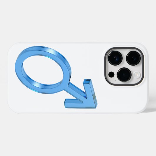 Blauw glas mannelijk geslachtsteken Case-Mate iPhone case (Achterkant (horizontaal))