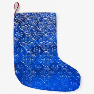 Blauw glas met patronspatroon, glas, abstract, kleine kerstsok
