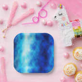 Blauw glas papieren bordje (Feest)