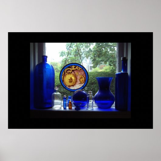 Blauw glas poster (Voorkant)