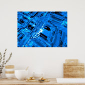 blauw glas poster (Keuken)