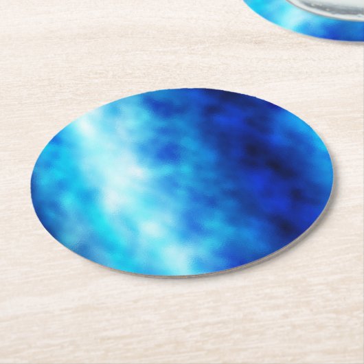 Blauw glas ronde kartonnen onderzetter (Gebogen)