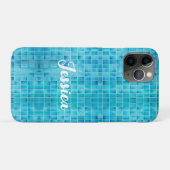 Blauw glas tegelblokken mozaïek Case-Mate iPhone case (Achterkant (horizontaal))