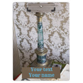 blauw glazen kaarlehouder klembord (Voorkant)