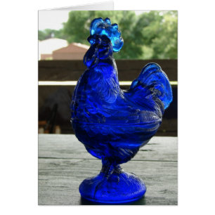 Blauw glazen rooster Alle keren