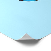 Blauw glimlachend Kawaii Face Poster Afdrukken (Hoek)