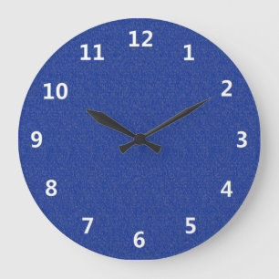Blauw Glimmer met witte cijfers wandklok Grote Klok