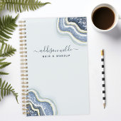 Blauw Glitter Agate Geode Luxe Zakelijk Planner