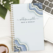 Blauw Glitter Agate Geode Luxe Zakelijk Planner