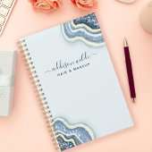 Blauw Glitter Agate Geode Luxe Zakelijk Planner