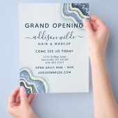 Blauw Glitter Agate Geode Zakenvlieger Flyer (Hand)
