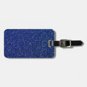 Blauw glitter bagagelabel (Voorkant horizontaal)