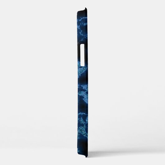 Blauw glitter Case-Mate iPhone case (Achterkant / Rechts)