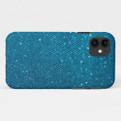 Blauw glitter Case-Mate iPhone case (Achterkant (horizontaal))
