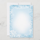 Blauw Glitter Cold Outside Snowflake Baby shower I Kaart (Achterkant)
