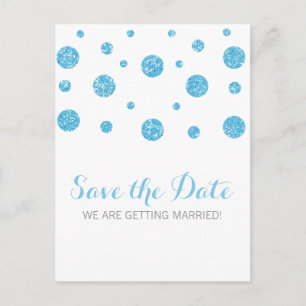 Blauw Glitter Confetti sparen het Briefkaart van d