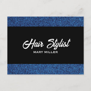 Blauw Glitter Haarstylist Moderne Scharen Zwart Briefkaart