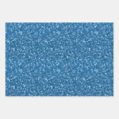 Blauw glitter inpakpapier vel (Voorkant 2)