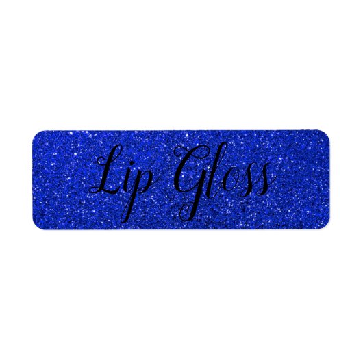 Blauw Glitter Lipgloss-etiket Etiket (Voorkant)