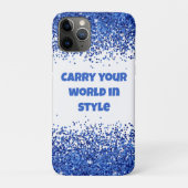 Blauw Glitter op Wit - eenvoudig | Case-Mate iPhone Case (Achterkant)