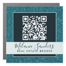BLAUW GLITTER REAL ESTATE Car Magnet met QR-code