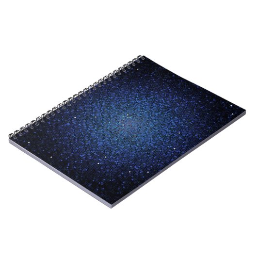 Blauw Glitter Sequin Disco Glitz Spiral Notitieboe Notitieboek (Linkerzijde)