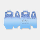 Blauw Glitter Sparkle Bedank Doosje (Uitgevouwen)