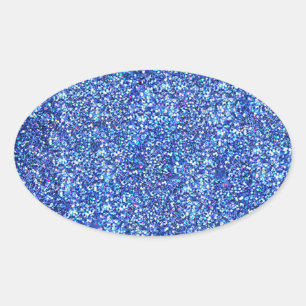 Blauw Glitter Uitzicht Lege Glamoureuze Moderne Sj Ovale Sticker