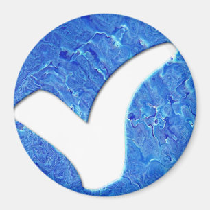Blauw Glitter vinkje schrijfsymbool Magneet