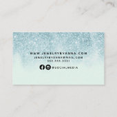 Blauw glitter visitekaartje (Achterkant)