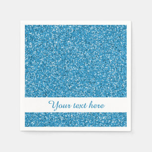 Blauw glitterpatroon lijkt op aangepaste tekst servet