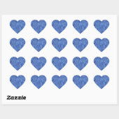 Blauw glittersjabloon glanzend modern hart sticker (Vel)