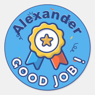 Blauw goed baan ster sticker