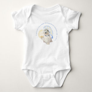 Blauw Goedenacht Westie met Kaars Romper