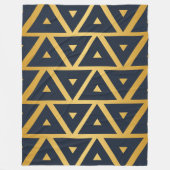 Blauw Gold Geometric Patroonontwerp Fleece Deken (Voorkant)