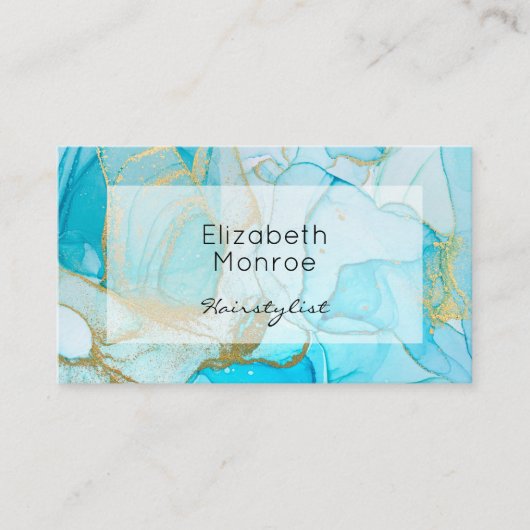 Blauw Gold-Waterverf Visitekaartje (Voorkant)