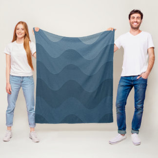 Blauw golf geïnspireerd patroon fleece deken