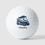 Blauw Golfkar Douanenaam Sjabloon Golfballen (Voorkant)