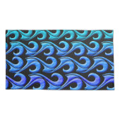 blauw golfkussen hoesje kussensloop (Achterkant-Links)