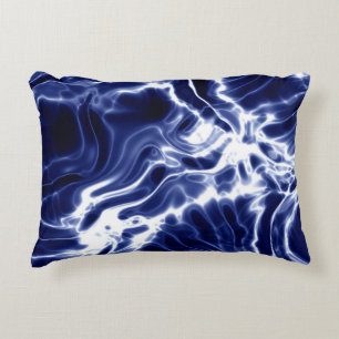 Blauw golvend patroon accent kussen