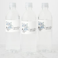 Blauw gotische bloemenschedel babyshower