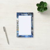 Blauw Goud Abstract 3D-effect Gepersonaliseerd 4x6 Post-it® Notes (Kantoor)