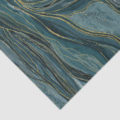 Blauw Goud Abstract Waterverf Trouw Tissuepapier (Detail)