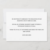 Blauw Goud Afstuderen Foto 2025 Classic Afstuderen Aankondiging (Achterkant)