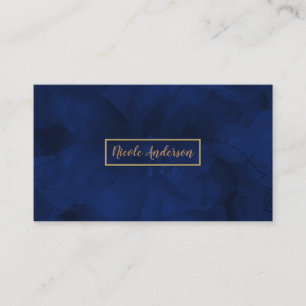 Blauw Goud Aquarel Bloem Glam Elegant Modern Visitekaartje
