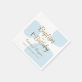 Blauw Goud Baby Jongen Doop 1e Verjaardag Custom Servet (Hoek)