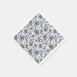 Blauw & Goud Bloemendeken Servet – Elegant Waterve