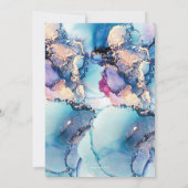 Blauw goud - Brunch en bubbelbaar - Bridal Shower  Kaart (Achterkant)